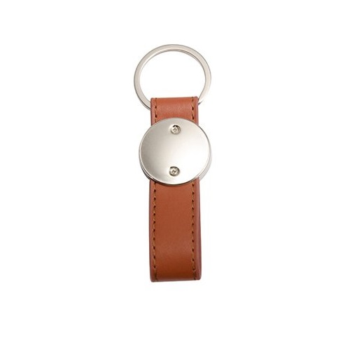 Round eco leather keychain for printing